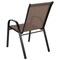 Emma and Oliver 5 Pack. Outdoor Stack Chair with Flex Comfort Material and Metal Frame